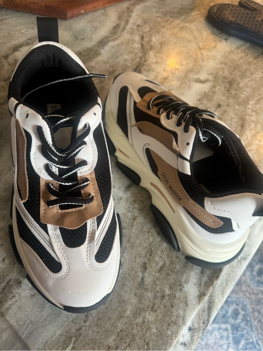 Steve Madden Chunky Sneaker - Black, White & Brown